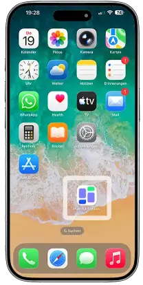 iPhone Startbildschirm mit App-Zugriff auf Terminbuchungskalender von SuperSaaS