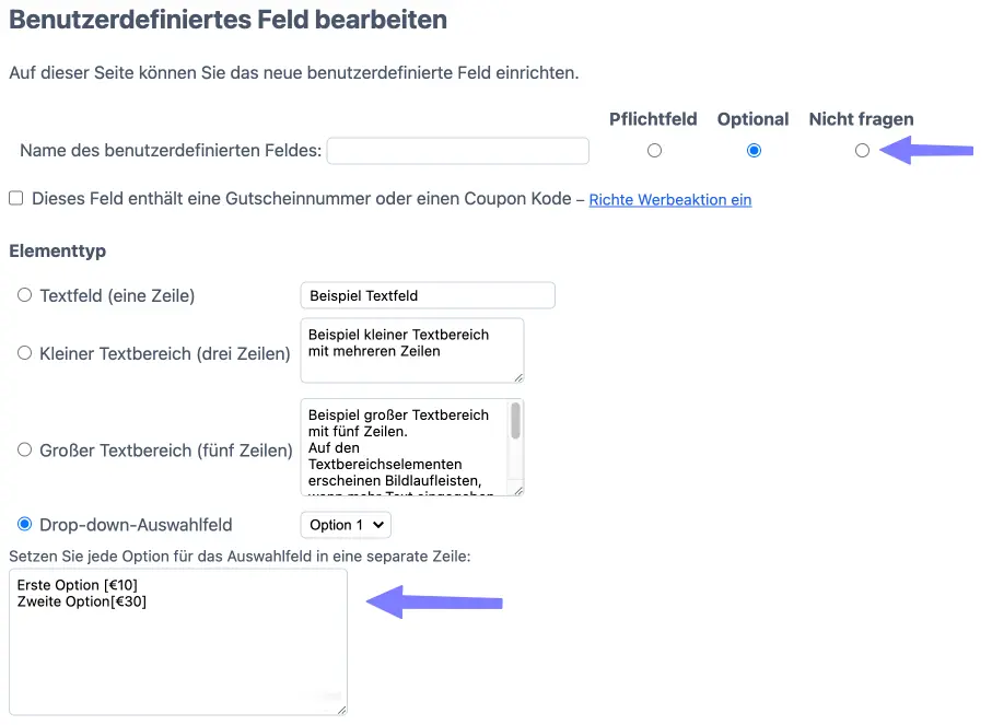 Tipp Drop-down-Menü in online Termin Auswahl 2