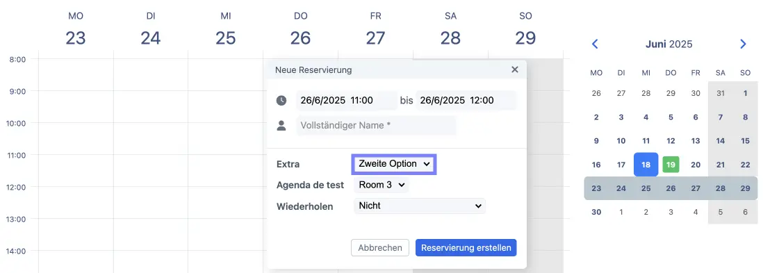 Tipp Drop-down-Menü in online Termin Auswahl 3