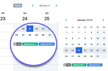 Per Farbe Ressourcen im Terminbuchungskalender kennzeichnen
