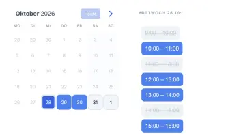 Beispiel für ein SuperSaaS Buchungs-Widget auf einem Tablet für Wartung & Reparatur Service