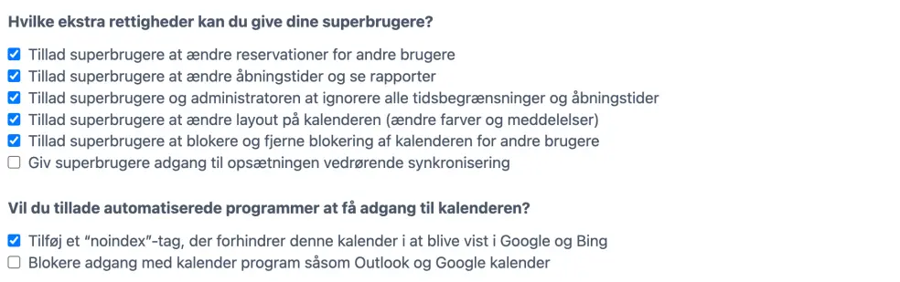 Superbrugers adgangsbetingelser