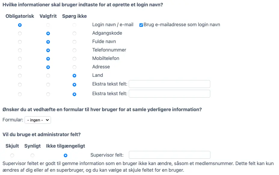 Detaljer for booking registrering