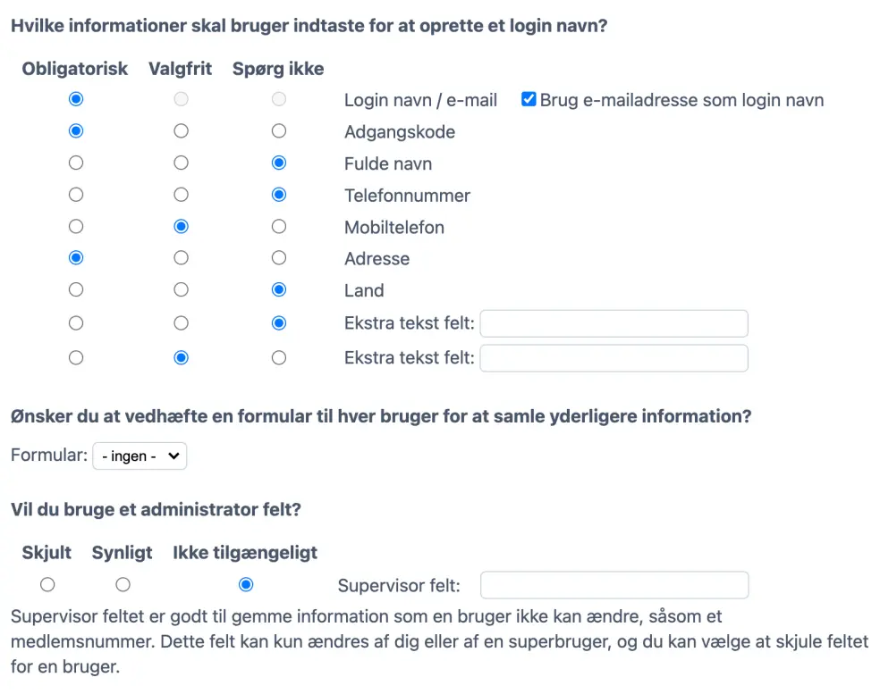 Detaljer for booking registrering