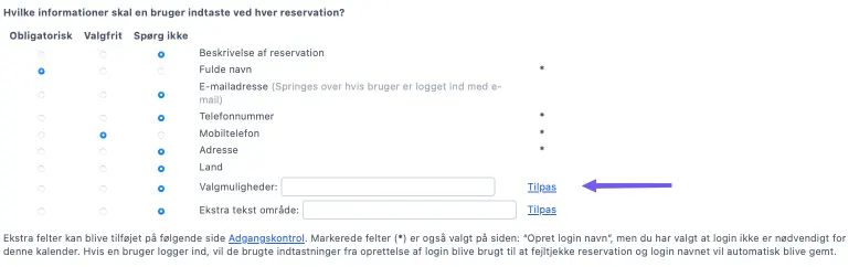 Ekstra tekstfelt