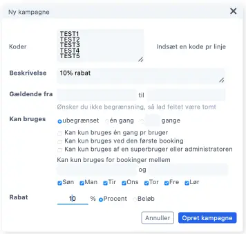 flere rabatkoder