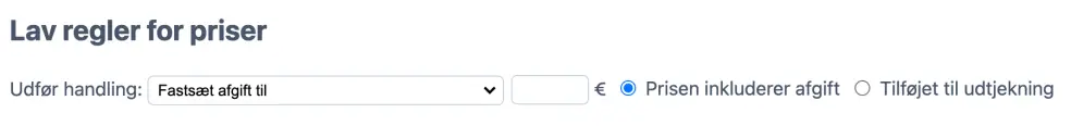 Prisregler for afgift