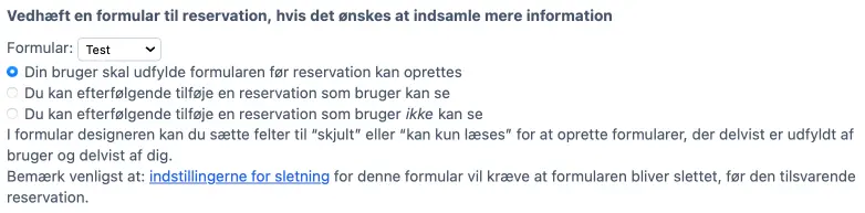 Tilføj en booking formular