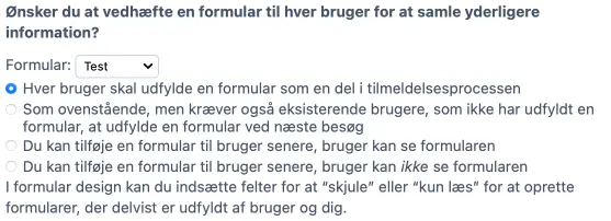 Tilføj en formular til registrering