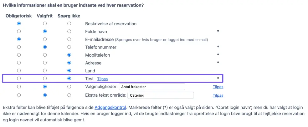 Skræddersy felt