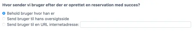 Proces i forbindelse med færdiggørelsen af en booking