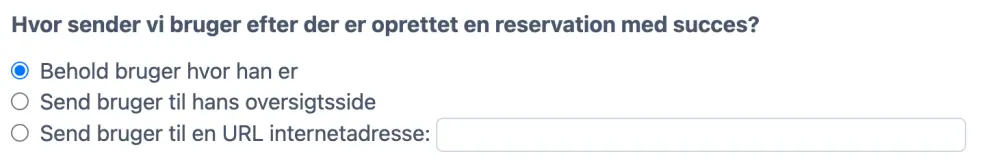 Proces i forbindelse med færdiggørelsen af en booking