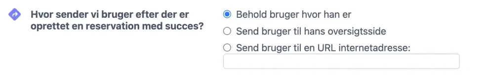 Proces i forbindelse med færdiggørelsen af en booking