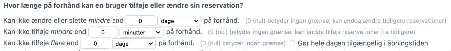Hvornår kan en booking laves?