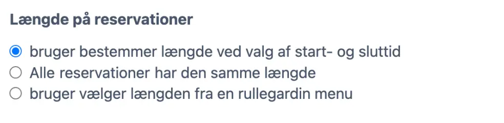 Længder på bookinger