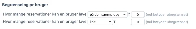 Begrænsning pr. uge
