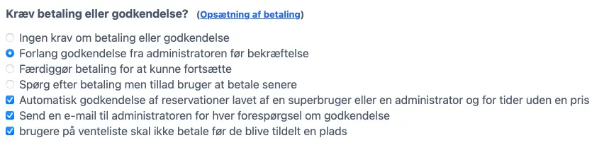 Betaling og godkendelse