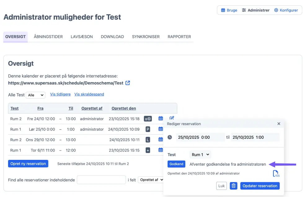 pop-up vindue for godkendelse