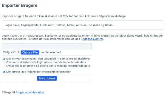 Import af kundedatabase