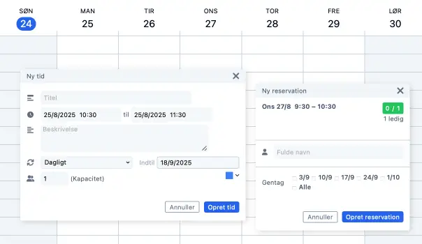 Gentagende booking 3