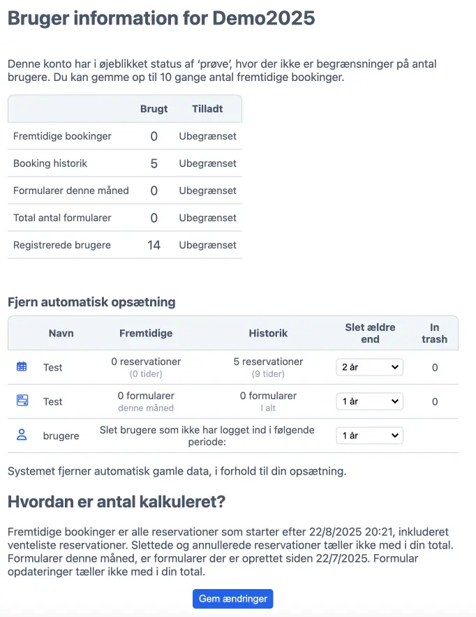 Bruger information