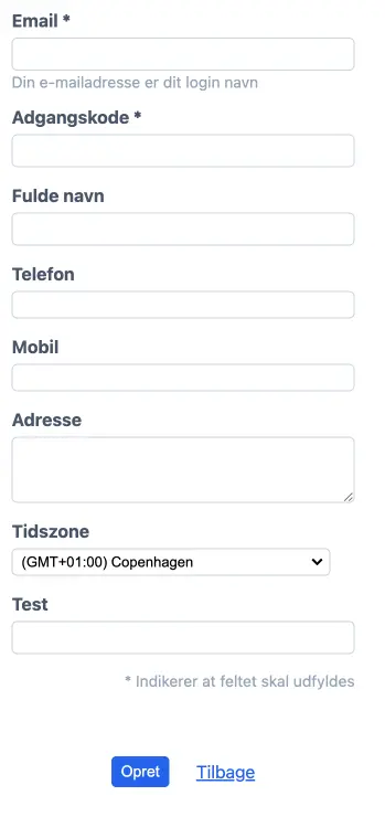 Valg af tidszone