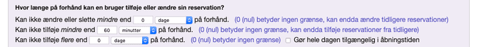 Hvornår kan en booking laves?