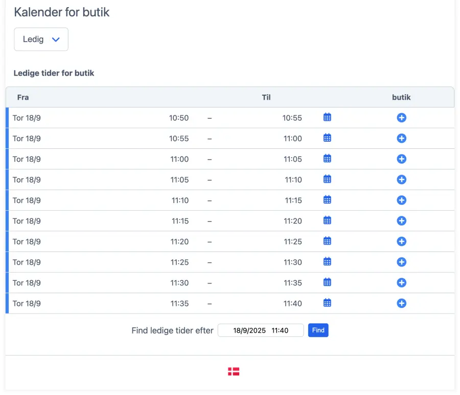 Virtuel kø set via en mobil enhed