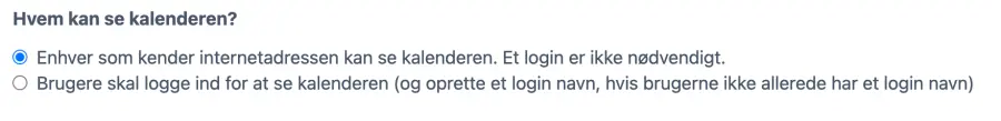 Kalender adgang