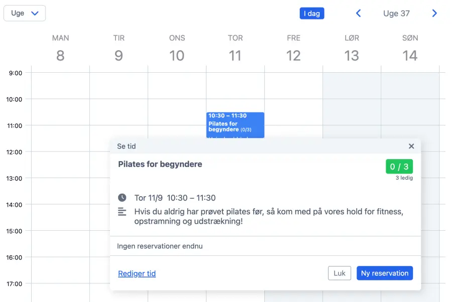 Første booking