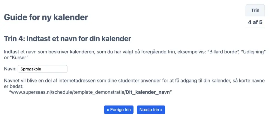 Giv din kalender et navn