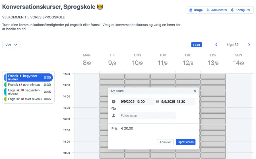 Sprogskole fanebladet service