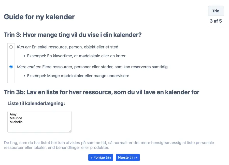 Opsætning af en ressource kalender