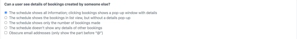 Visibility of appointment details