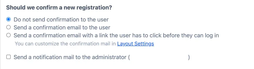 Registration confirmation and verification