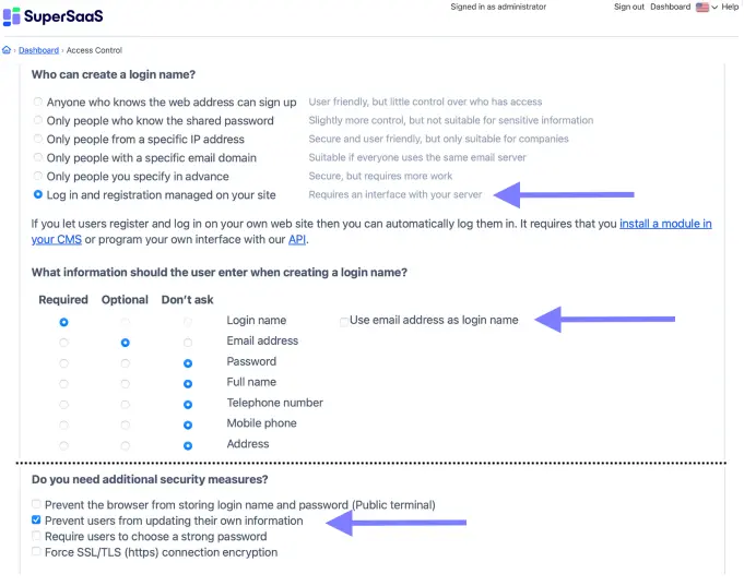 SuperSaaS Access Control