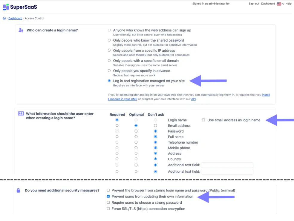 SuperSaaS Access Control