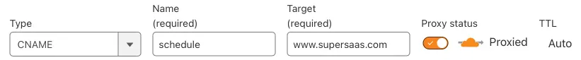 Point CNAME to supersaas.com