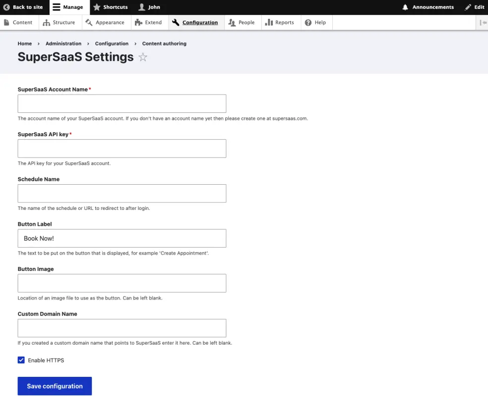 SuperSaaS modul pro Drupal