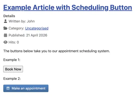 Výsledná podoba článku s několika tlačítky