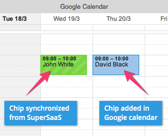 Mostrar suas reservas SuperSaaS em um calendário externo