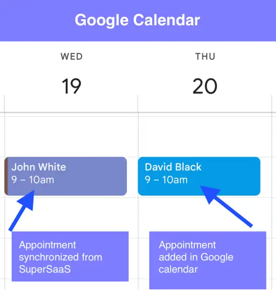 Show your SuperSaaS bookings in an external calendar