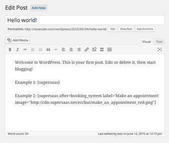 Entrer plusieurs boutons de réservation dans un article WordPress