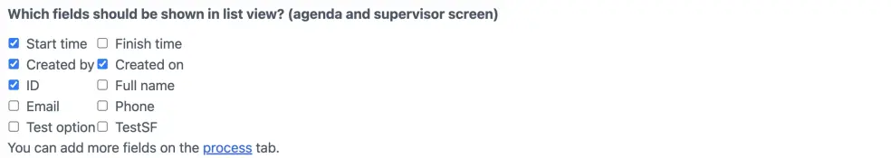 Fields to include in list views