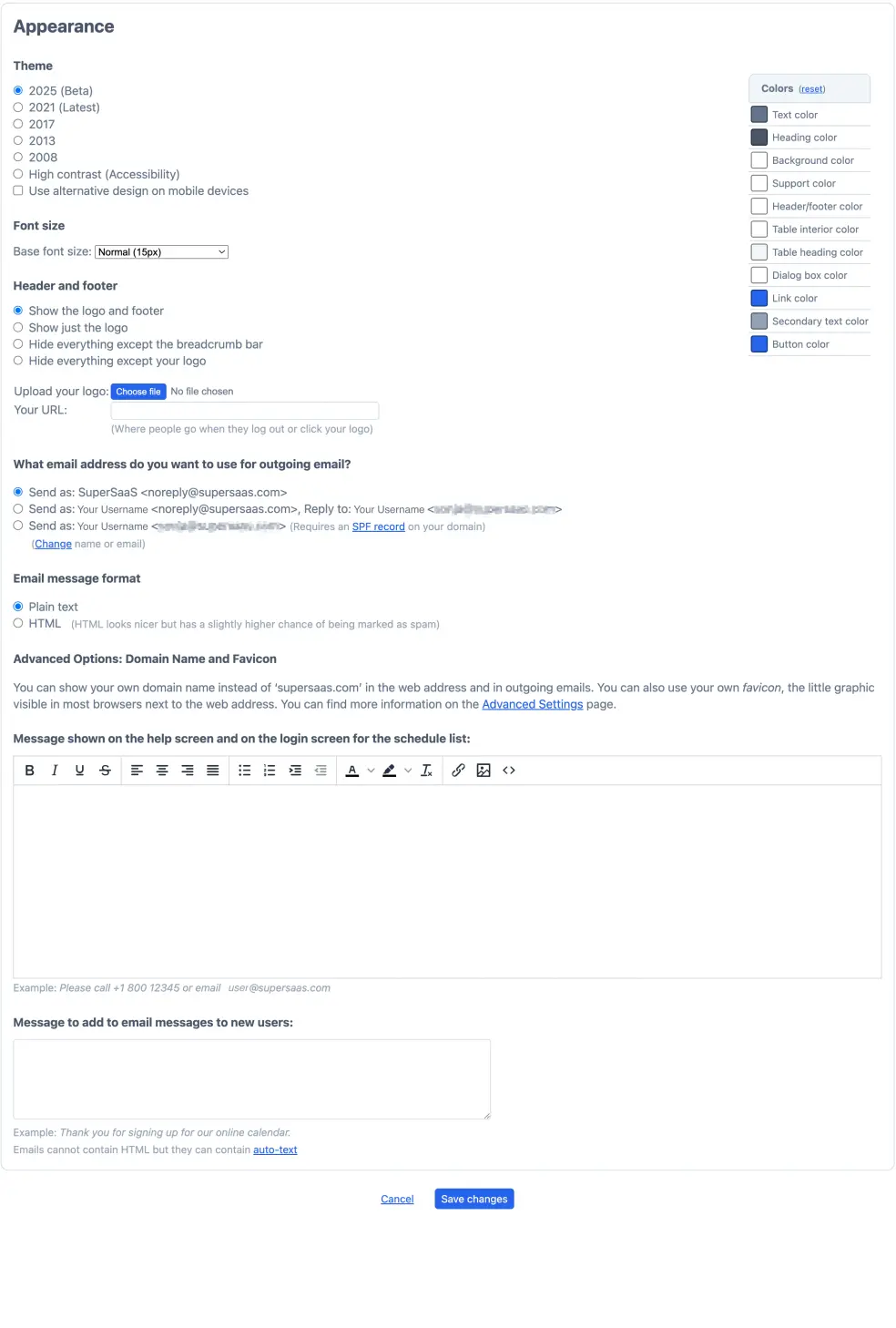 Layout Settings