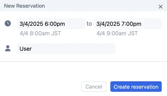 Popup with time zone and date displaying