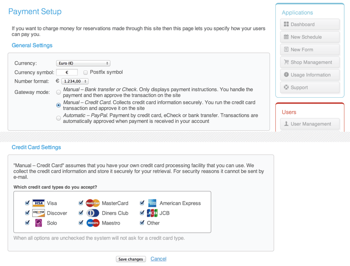 Configurar la captura de la tarjeta de crédito