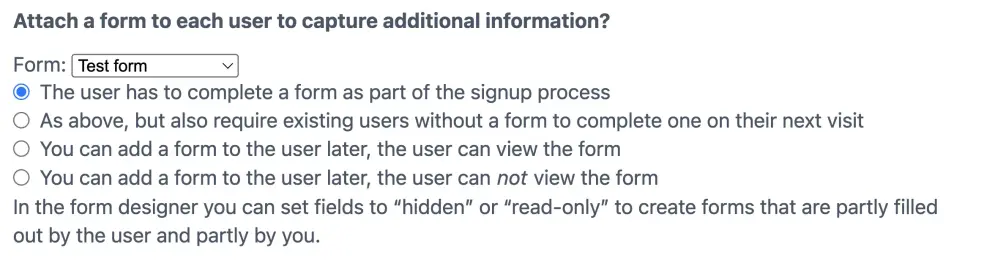 Attach a registration form