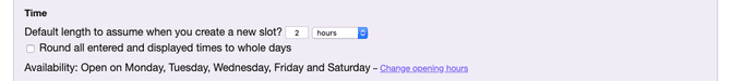Default length of slots on Capacity schedules
