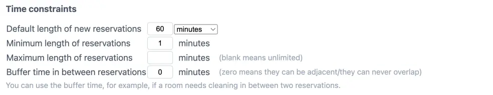 Default length on Resource schedules